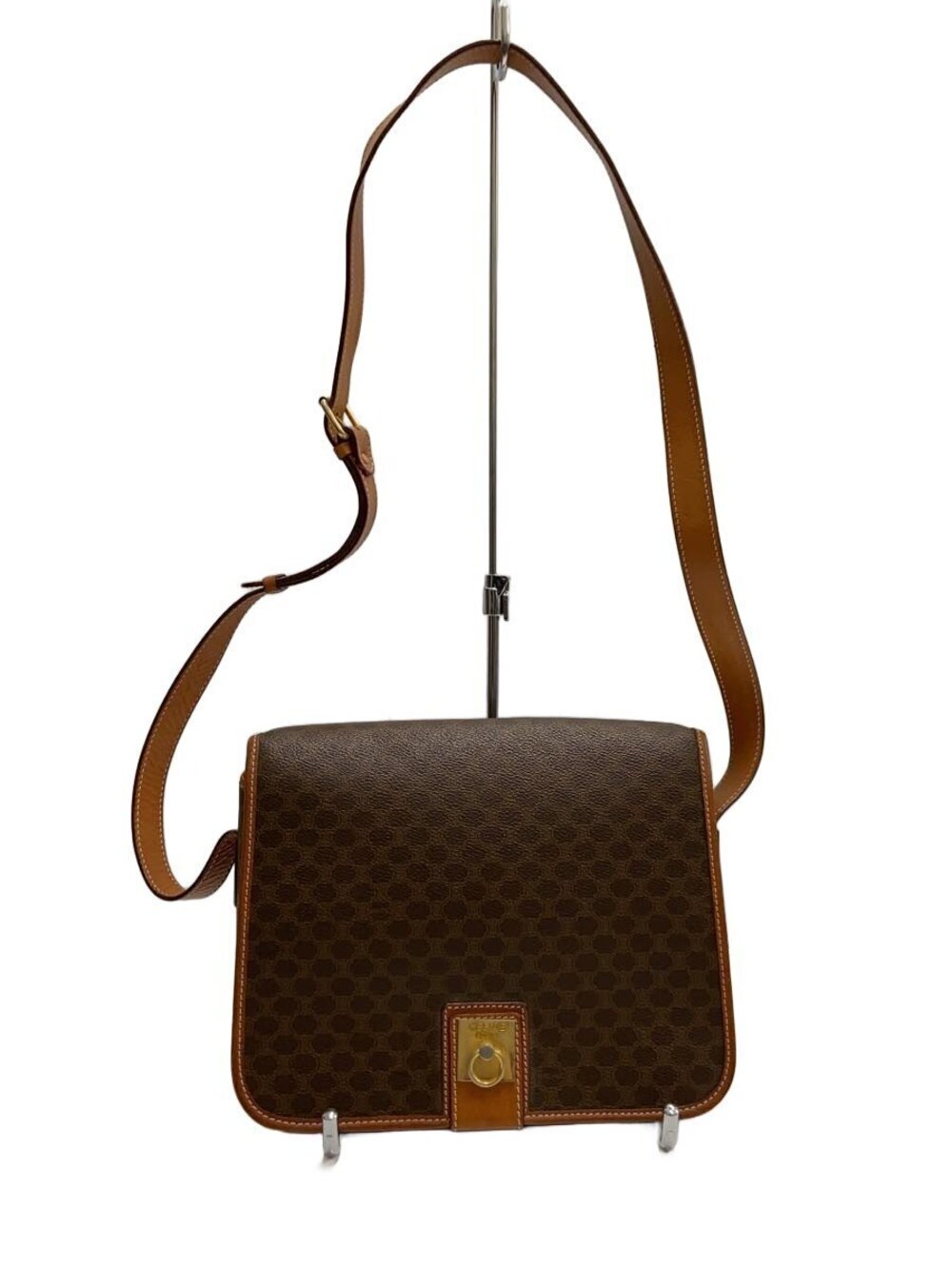 Celine Macadam Shoulder Bag Brown All over